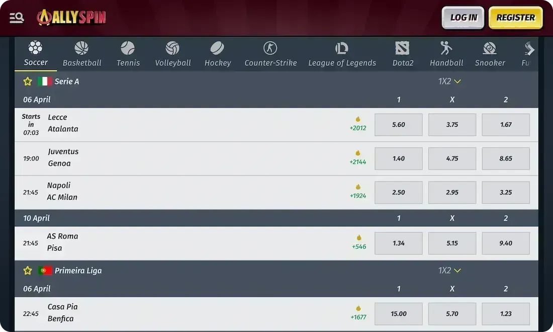 allyspin casino sport